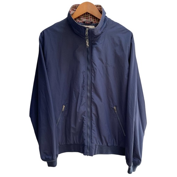 L.L. Bean Other - L.L. BEAN Mens Navy Bomber Jacket Flannel Lined Large